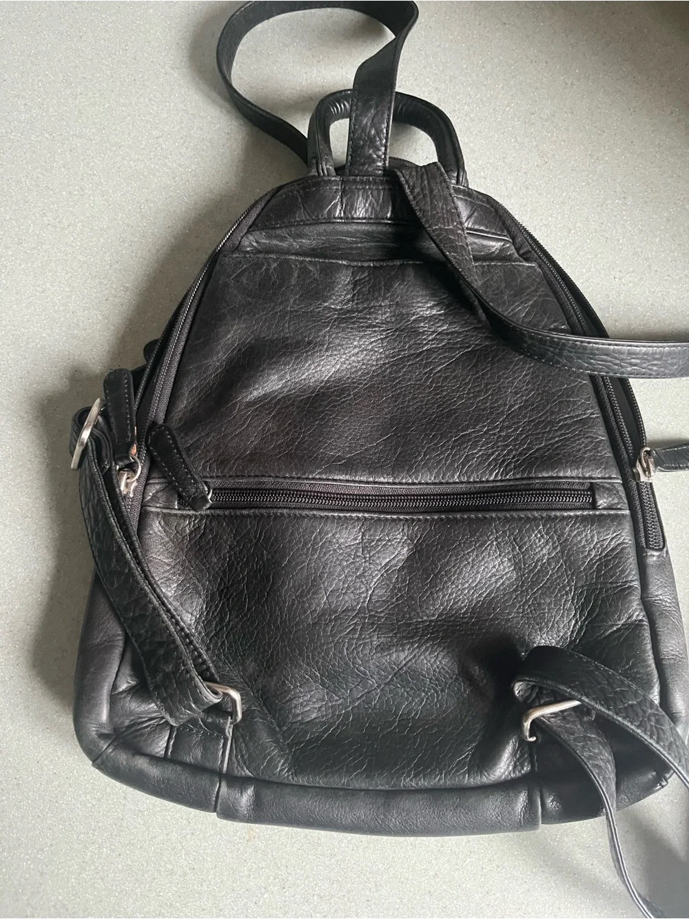 Vintage Osgoode Marley Black Leather Compact Backpack — Everyday Carry
